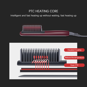 Brosse lissante électrique PTC à chauffage rapide avec boucleur, peigne réglable anti-brûlure à température constante pour usage domestique - Product Image 6