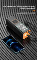 Démarreur de batterie portable 12V 6000mAh avec compresseur d'air 150 PSI et gonfleur de pneus, noir/rouge, pour véhicules