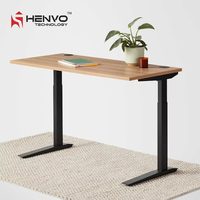 Bureau debout électrique Henvo, design contemporain, ergonomique, extensible, en acier, avec mémoire de position, montage facile, faible bruit, double moteur, garantie 5 ans