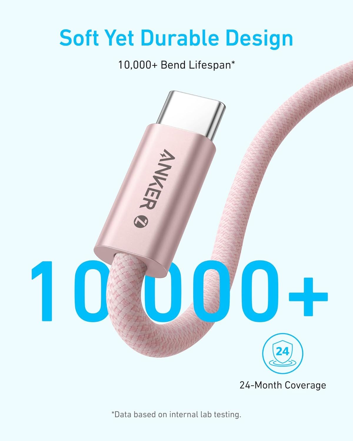 Anker Zolo USB Auf USB-C Kabel 1m – Geflochten, Für CarPlay, Schnellladen Bis 18W, Robust & Praktisch