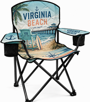 Chaise de camping pliante rembourrée surdimensionnée NBT moderne, cadre en acier allié, matelassage premium, portable pour voiture, camping, pêche, et événements en plein air