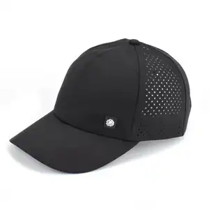 New Design Women Ladies Fitness Quick Dry Outdoor Golf Sports Visor Hat Polyester Laser Cut Hole High Ponytail Baseball Caps