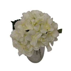 Fleur d'hortensia blanche fleurs artificielles haute qualité Simulation fleur de soie Vase en verre clair pour Thanksgiving nouvel an maison - Product Image 2