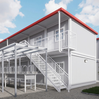 Mini-maison conteneur élégante à deux étages avec chambre au design moderne, construction rapide pour maison d'hôtes et pods d'habitation multi-unités