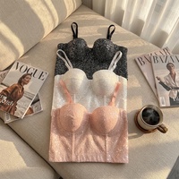 025 Nouveaux en gros, Bling, respirant, pour femmes, débardeur tube, mode, pour corsets, corset de femme, tops