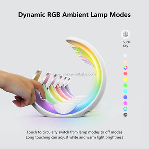 Adaptador de cargador de hogar inteligente multifunción inalámbrico para teléfonos móviles tabletas relojes con lámpara de ambiente LED RGB reloj despertador - Product Image 4