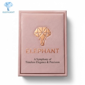 กล่องใส่เครื่องประดับกำมะหยี่สีชมพูทองคำเปลวแบบพับได้สุดหรู ยี่ห้อ ELEPHANT พร้อมช่องใส่สร้อยคอ แหวน ต่างหู บรรจุภัณฑ์กระดาษ - Product Image 2