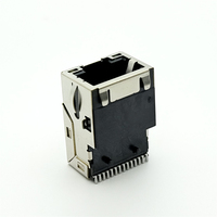 Soulin 1X1 Port Gigabit RJ45 Jack 10P8C SMT avec languette de verrouillage, filtre magnétique intégré, indicateur LED, placage or, IP20
