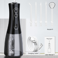 400ML Tragbarer Wasserflosser mit Abnehmbarem Tank, USB-Aufladung, 8 Modi, IPX7 Wasserdicht, Zahnreiniger für Zahnfleisch und Zähne, Reise und Täglichen Gebrauch