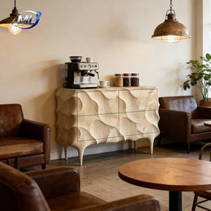 Buffet de Luxe Moderne en Bois Massif Fait Main, Écologique, Design Vague, pour Chambre, Appartement, Salon, Entrée, Hôtel - Product Image 5