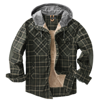 Veste à capuche à carreaux pour homme avec logo personnalisé, multi-poches, épaisse et chaude, pour l'hiver, décontractée, vente en gros