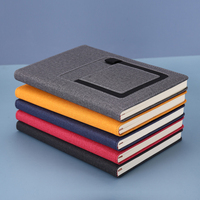 Carnet de poche A5 de qualité supérieure | Journal de réunion professionnel avec fente pour stylo et support pour téléphone | Papeterie d'affaires avec logo personnalisé