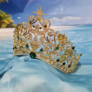 QS 2025 nouveau diadème en alliage pour reines métal Baroque diadèmes beauté Pageant couronne grande mariée cheveux accessoires mariage - Product Image 2