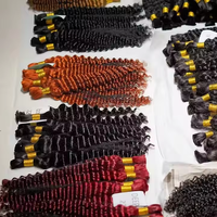 Cheveux humains en vrac ondulés et bouclés pour tressage, sans trame, cheveux humains en vrac à ondulations profondes, fournisseurs de tresses, extensions de cheveux en gros