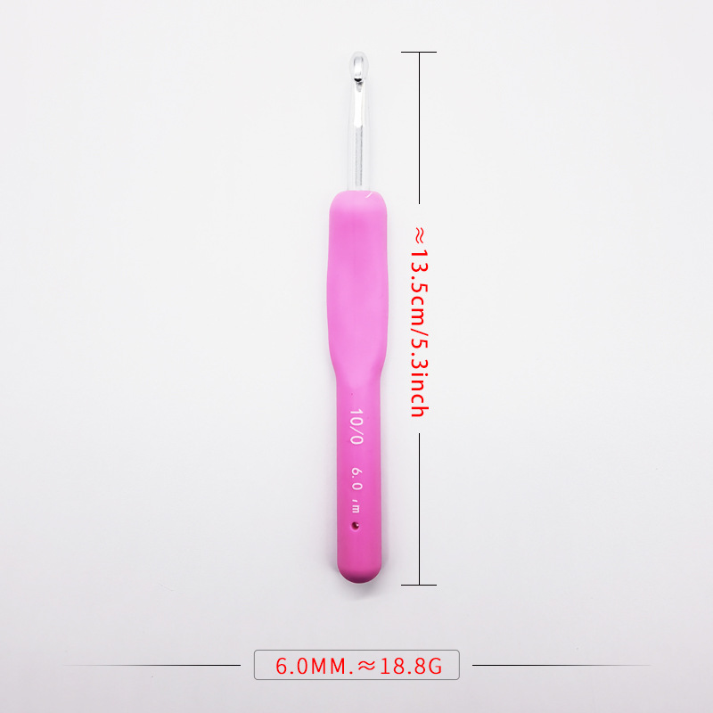 เข็มโครเชต์ TPR สีชมพู - 6.0 มม.