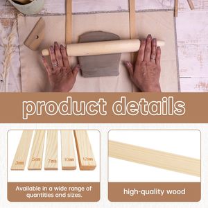 10 pièces poterie enseignement roulement boue bâton Guide outils 1 pièces poterie outils argile roulant Pinwith lin nappe - Product Image 3