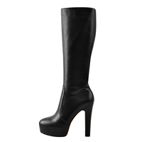 Bottines à plateforme pour femmes avec bottes hautes jusqu'au genou Chaussures pour femmes Bottes en cuir pour femmes Grossiste
