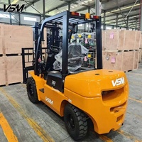 Chariot élévateur diesel de 3000 kg (3 tonnes) avec moteur chinois et transmission automatique