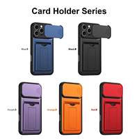 Étui de téléphone avec porte-cartes et protection d'objectif intégrée pour iPhone 18, iPhone 17, 16, 15, 14, 13 Pro Max – Accessoires pour téléphone