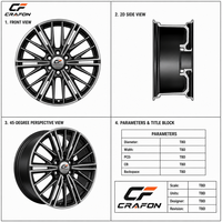 Velg Alloy Forged Gloss Black CF 17 18 19 20 Inch 6x139.7 78.1, Cocok untuk Ranger T6 RT50 BT-50 TF Hilux N80