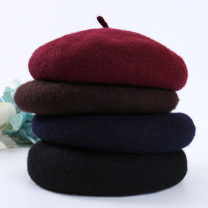 Bérets pour femmes Style français Léger Casual Classic Solid Color <span class=keywords><strong>Beret</strong></span> Hat Woolen Painter Hat - Product Image 5