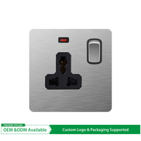 Prise électrique multifonction 10A 1 Gang norme britannique BS avec interrupteur et indicateur LED en PC pour la maison