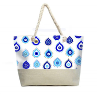 Logo personnalisé toile impression numérique grand souvenir touristique grec santorin grèce sac fourre-tout