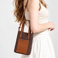Petit sac à bandoulière esthétique Coquette avec garniture en cuir PU, mini sac fourre-tout en faux daim pour femmes, cadeau de Noël, vente en gros