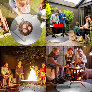 20 24 28 30 32 36 38 40 Inches <strong>Fireproof</strong> Outdoor Camping BBQ Fire Pit Lawn <strong>Mat</strong> Fire Blanket Gas Fire Pit <strong>Mat</strong> - Product Image 6