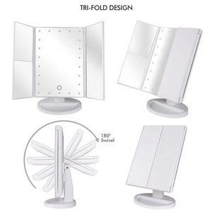 Bán Buôn 22 Đèn LED Tri-fold Trang Điểm Gương Vẻ Đẹp Vanity Gương Có Thể Gập Lại Bảng Gương - Product Image 3