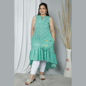 Vestido maxi informal para mujer, diseño con corte en C, sin mangas, cuello mandarín, cintura baja, transpirable y ecológico. - Product Image 5