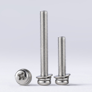 สกรูสามตัวสำหรับเครื่อง CNC เครื่องเจาะหัวกระทะสแตนเลสปรับแต่งได้พร้อมหัวร่องไขว้ - Product Image 3