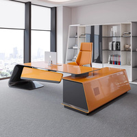 Mobilier de bureau de luxe bureau de direction en forme de L haut de gamme moderne PDG patron bureau de direction Table d'ordinateur