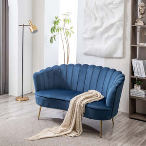 <span class=keywords><strong>Canapé</strong></span> deux <span class=keywords><strong>places</strong></span> en velours, design personnalisable avec dossier en coquille, directement de l'usine - Product Image 1
