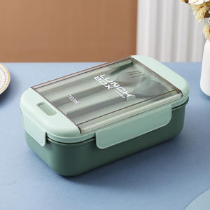 Ins Grid Rectangular Lunch <b>Box</b> Student Sealed with Lid Lunch <b>Box</b> Office Worker Heating Bento Lunch <b>Box</b> - Product Image 4