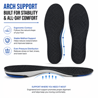 Semelles intérieures sportives en PU hautement élastiques, respirantes et confortables, avec absorption des chocs, en EVA bleu pour chaussures