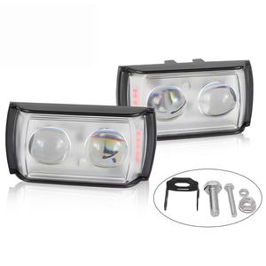 ไฟสปอร์ตไลท์หน้ารถมอเตอร์ไซค์แบบ 2 เลนส์ LED 18W อะลูมิเนียมกันน้ำ ไฟขับขี่สำหรับทำงาน สีขาว/เหลือง/แดง กระพริบได้ สำหรับรถยนต์ - Product Image 1