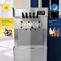 Nouvelle machine à glace molle commerciale 3+2 saveurs avec pompe à air, congélateur à yogourt glacé et machine à Açaï 220V pour lait