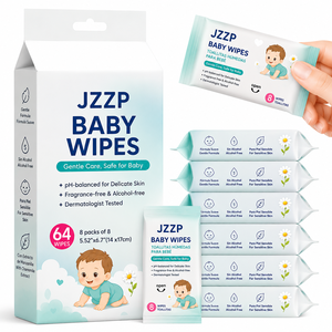 Lingettes humides personnalisables format voyage, 8 paquets/lot, en papier et coton, pour bébés, nettoyage du visage et des mains, mini lingettes <span class=keywords><strong>de</strong></span> poche pour usage domestique - Product Image 1