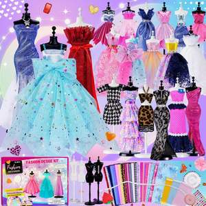 DIY Prinzessin Puppe Kleidung Mädchen Mode Design Kit Nähen Kunst handwerk Set für Mädchen Kinder Puppe Kleidung Herstellung Spielzeug - Product Image 5