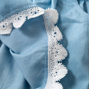 Ropa Infantil al por Mayor, Blusa Blanca de Encaje y Falda con Tirantes, Vestidos Casuales para Niña - Product Image 5