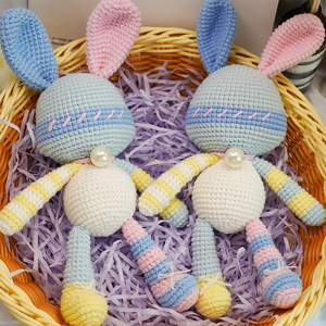 Handmade bông Crochet thỏ Đồ chơi cao cấp chất lượng cao thân thiện với môi PP bông nghệ thuật Deco thiết kế Knick-Knack trang trí nội thất sinh nhật - Product Image 3