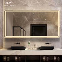 Miroir de salle de bain LED moderne anti-buée avec lumière Écran tactile intelligent Miroir mural éclairé Miroir de salle de bain
