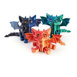 3D in tưởng tượng có cánh mèo rồng, khớp nối thần thoại sinh vật thần thoại đồ chơi, cinderwing Kitten mô hình - Product Image 5