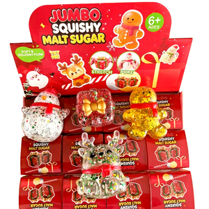 USA Lager Weihnachtsmann Schneemann Rentier Schleife Geschenkbox Maltose Glitzer Slow-Rise Squeeze Squishy Spielzeug Großhandel - Product Image 2