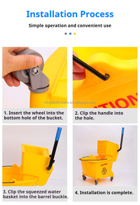 Side Press Wringer Commercial Rectangular <strong>Mop</strong> Bucket With Wheels - Product Image 5