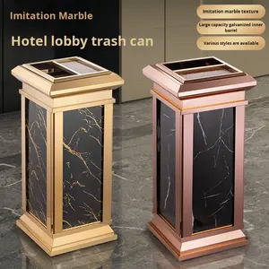 Poubelle d'hôtel écologique, bac commercial vertical <span class=keywords><strong>en</strong></span> acier inoxydable, <span class=keywords><strong>entrée</strong></span> d'ascenseur pour le couloir du hall, cendrier spécial pour - Product Image 2