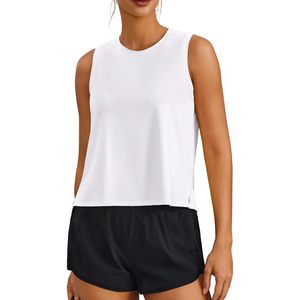 FOXA Women's Ice Silk Tank <b>Top</b> Quick Dry UPF50+ Gym Running Pilates Exercise Summer Crop <b>Top</b> - Product Image 1