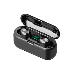 Headphone Bluetooth Mini 6 Jam Versi Tinggi F9 TWS 5.3 True Wireless Earbud Earphone Headset Gaming Olahraga dengan Tampilan LED