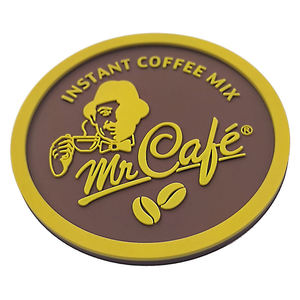 Custom Logo Round <b>Silicone</b> PVC Coaster Rubber Drink Mat Non Slip Heat Resistant Cup <b>Pad</b> Table Protector Mat for Coffee Shops - Product Image 1